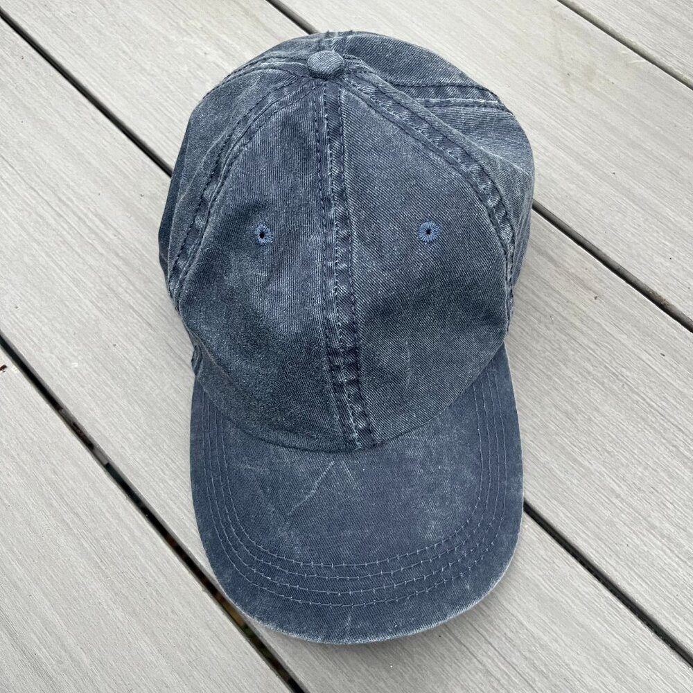 Vintage Dad Hat Washed Denim Baseball Cap in Faded Navy